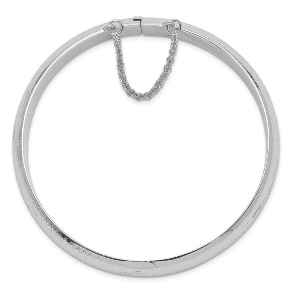 Kazi Luxury Sterling Silver Rhodium-plated D/C 12mm Fancy Hinged Bangle Bracelet